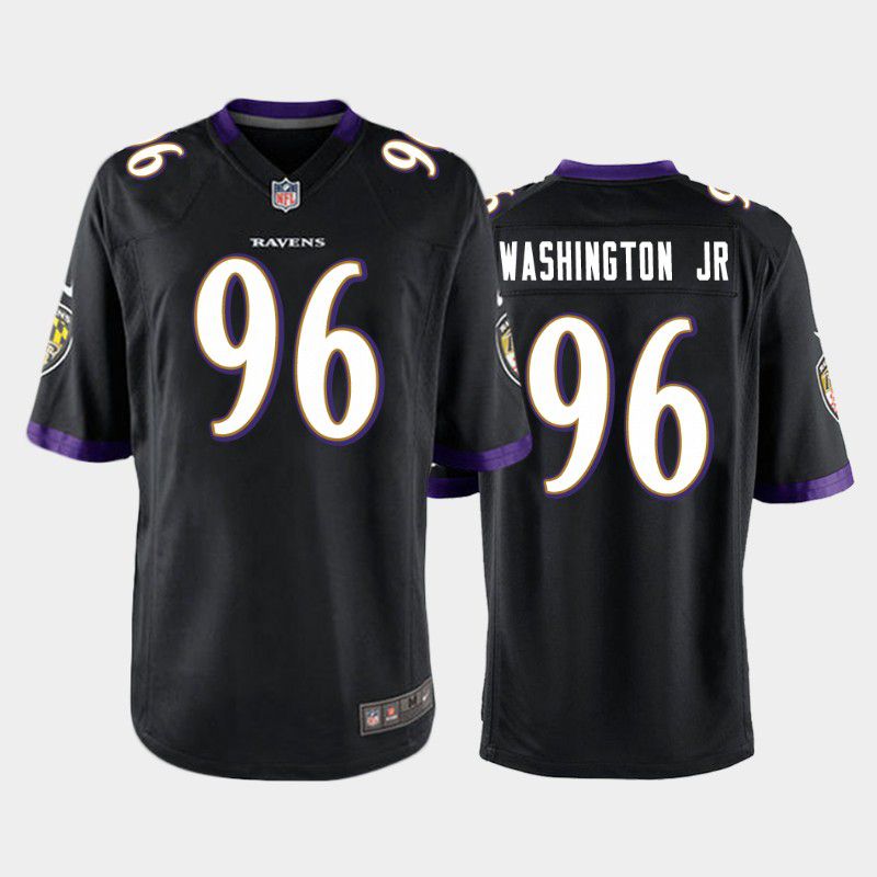 Men Baltimore Ravens #96 Broderick Washington Nike Black Game Player NFL Jersey